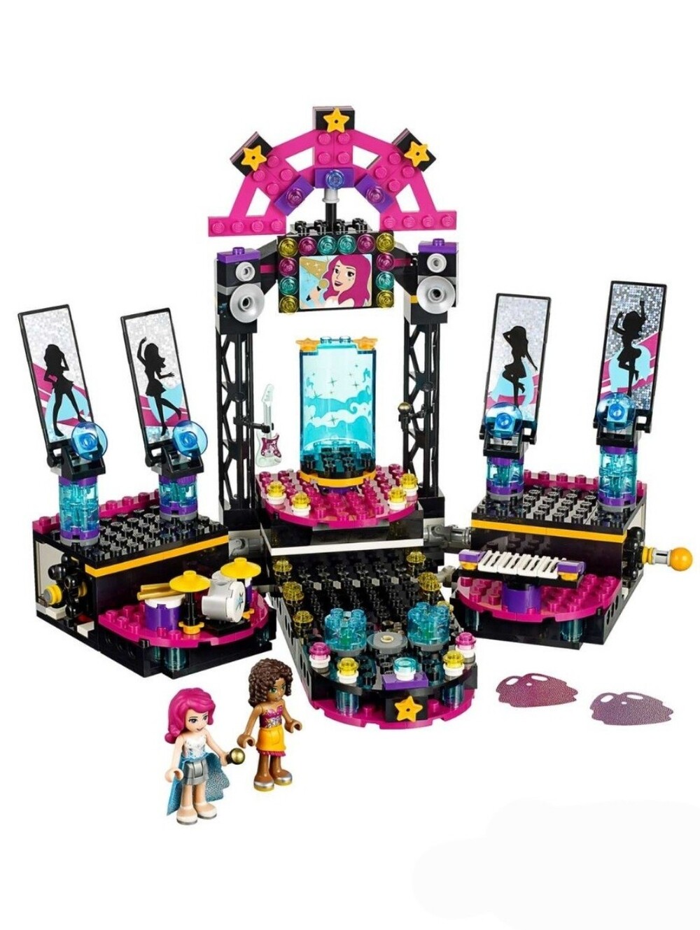 Lego Friends Pop Star Show Stage # 41105 and Andrea's Musical Duet Set # 41309